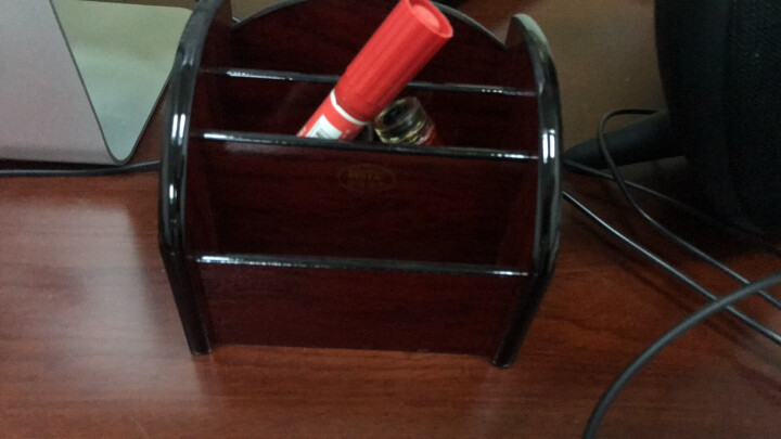信发（TRNFA） TN-A03 笔筒木质收纳座 办公桌面整理置物柜 化妆品遥控器收纳用品架 晒单图