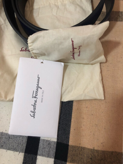 Salvatore Ferragamo 菲拉格慕 男士红色深蓝色牛皮板扣腰带 675542 0688880 100 晒单图