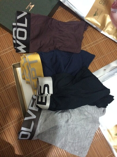 角裤 纯棉抗菌中腰四角裤头 95015-3条霸气夜