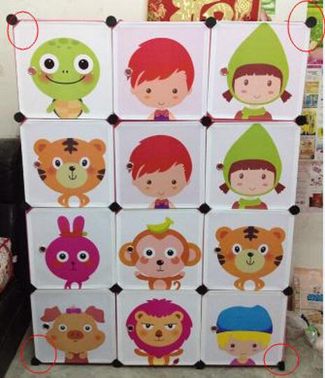 蔻丝卡通儿童简易衣柜 宝宝婴儿衣柜子 宜家折