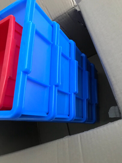 齐鲁安然 加厚塑料周转箱 零件盒 螺丝盒 工具箱套装 电子元器件分类盒 养殖盘中转箱塑料筐 红色盒 X4#  L104 长300*宽200*高80mm 晒单图