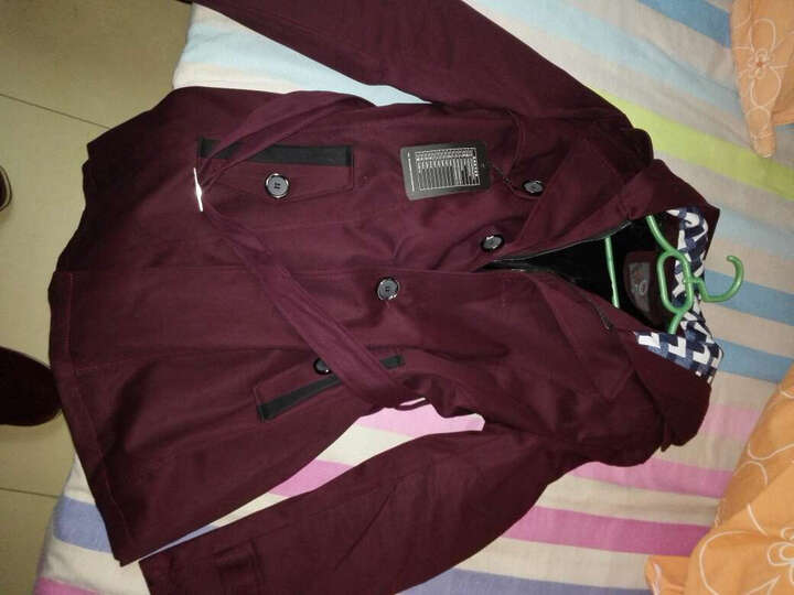 闲男士风衣加绒加厚韩版修身纯色中长款青年连