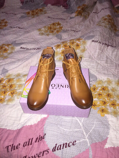 法蒂娜2015新款秋冬上新女鞋系带短靴牛皮春