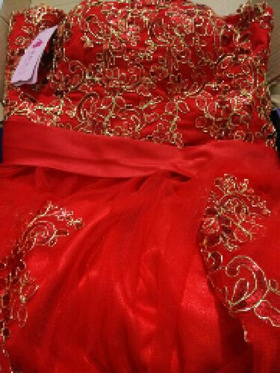 玺江 敬酒服2015秋冬季新娘结婚礼服裙红色蕾