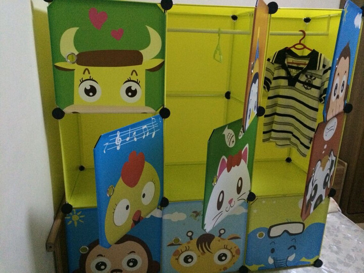 蔻丝卡通儿童简易衣柜 宝宝婴儿组合衣柜 宜家