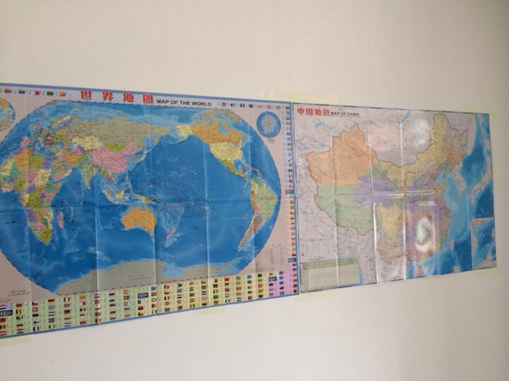 中国地图·世界地图(2014对开折叠撕不烂地图