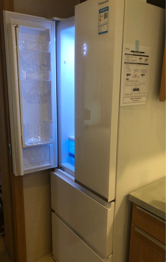 松下多门冰箱NR-DE39TXP-S/D380TX 风冷无霜变频380L双层大冷冻钢化玻璃面板 NR-DE39TXP-S 银色 晒单图