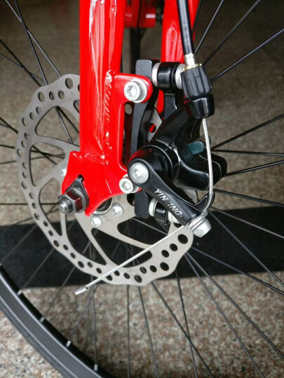 洛克菲勒（rockefeller）自行车/700C肌肉架弯把公路车/禧玛诺21速/ 机械碟刹/ 红车黑圈（厂家配送） 晒单图