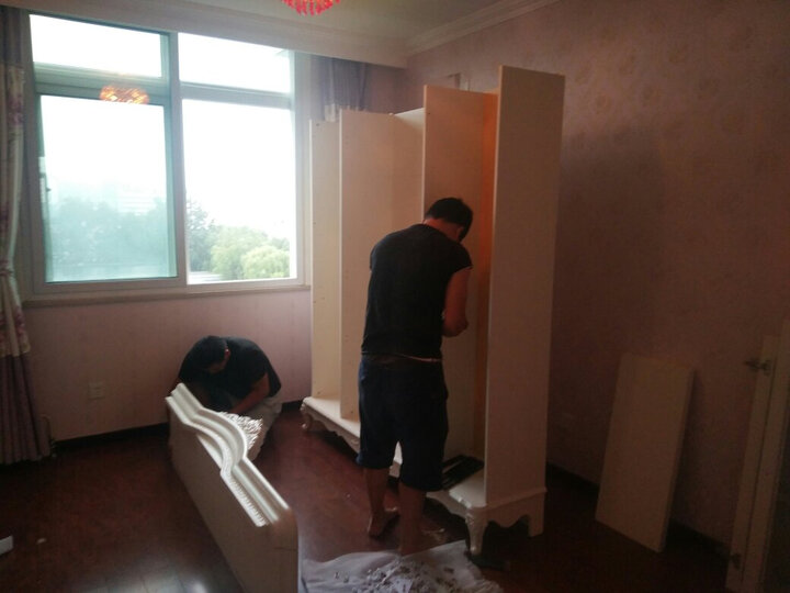 名都王朝 欧式四门书柜书房法式家具白色陈列柜田园书橱书桌书架组合带玻璃门简易格子书柜 书房三件套2 晒单图