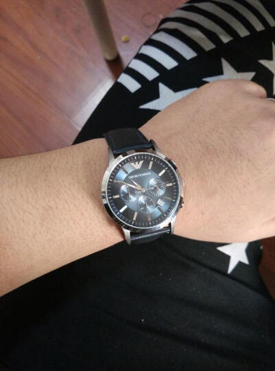 阿玛尼新款手表 商务皮带石英男士腕表 三眼渐