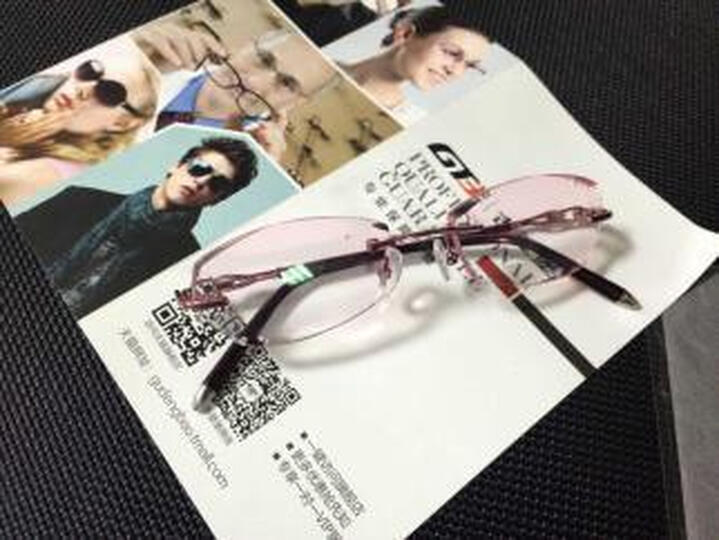 古登堡 眼镜 近视眼镜女 眼镜架 眼镜框 无框眼镜 进口MR镜片 潮流 WH101定制 镜架(紫色) +1.61渐进紫(配0-400度) 晒单图