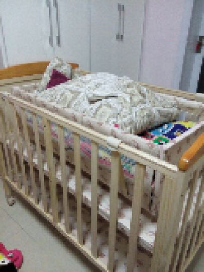 小龙哈彼婴儿床实木无漆宝宝床bb摇篮送蚊帐