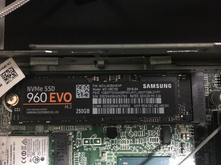 三星(SAMSUNG) 960 EVO 250G NVMe M.2 固态硬盘 晒单图