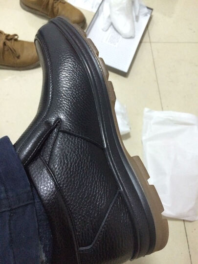 尔康男鞋 冬季新款商务休闲皮鞋高帮鞋加绒男