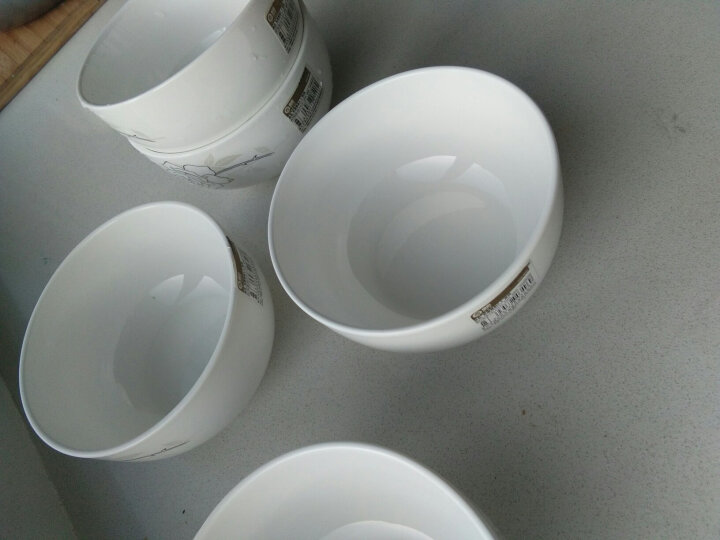 雅诚德arst陶瓷白色时尚简约餐具面碗大米饭碗套装5.5英寸（6只装） 晒单图