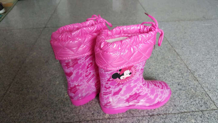迪士尼儿童雨鞋男童女童雨靴可脱加绒保暖内胆