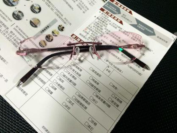 古登堡 眼镜 近视眼镜女 眼镜架 眼镜框 无框眼镜 进口MR镜片 潮流 WH101定制 镜架(紫色) +1.61渐进紫(配0-400度) 晒单图