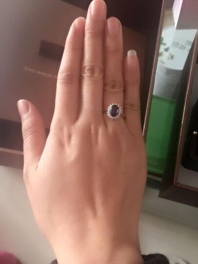 米莱 珠宝 皇家蓝蓝宝石戒指 18K金镶嵌钻石 彩宝戒指女款 戴妃款 2.29克拉款 15个工作日高级定制 晒单图