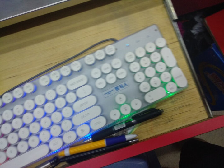 前行者GX30Z真机械手感游戏键盘鼠标套装有线静音薄膜键鼠台式电脑网吧笔记本办公背光USB外接外设 白蓝拼色【白光】 晒单图