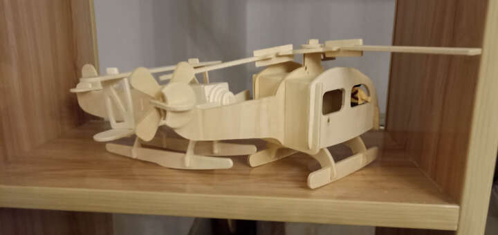 3D立体拼图儿童玩具木质DIY木制模型益智拼装积木男女孩子礼物飞机汽车合集5-6-7-8岁 小童车 晒单图
