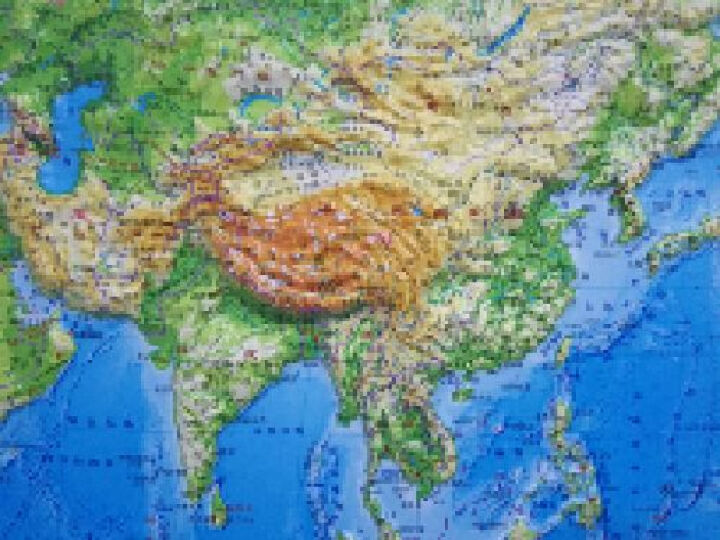 1米*0.8米 中国地形 世界地形 2018新三维凹凸地图挂图 晒单图