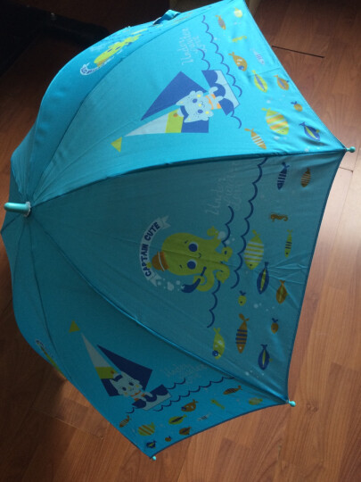 天堂伞 儿童雨伞半自动男女小学生幼儿园晴雨两用上学遮阳太阳广告定制 深蓝色海洋世界 晒单图