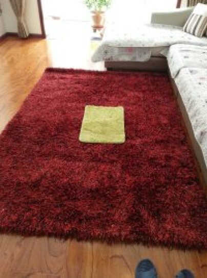 梓晨 简约现代客厅茶几地毯丝毛绒卧室床边满铺地毯 风情玫红(厚度3cm) 120CMx160CM 晒单图
