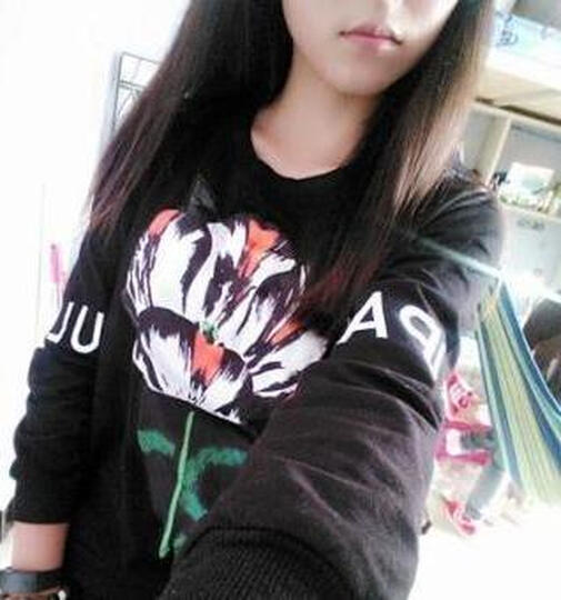 款明星高圆圆同款郁金香刺绣加绒厚圆领宽松套