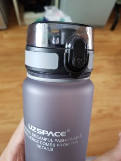 UZSPACE优之大容量运动水杯耐高温塑料杯夏天健身男女学生大号喝水杯子 青柏灰 1000ml 晒单图