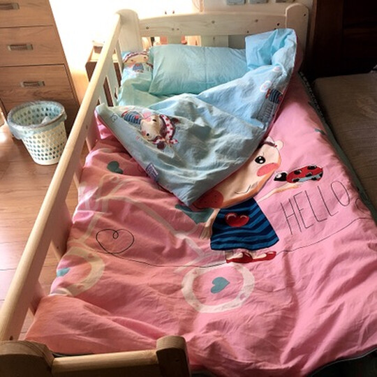 艺被儿童被子幼儿园被褥被套小孩午睡小学生午托套被幼儿园三件套棉花冬被被子母被三件套全棉被子 快乐星球-蓝(可定做床褥尺寸) 三件套+子母被(1+2斤)+枕头+床垫(1.5斤) 晒单图