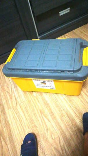 安马(Amausa)双层家车多用途密封后备箱收纳置物箱杂物整理箱 600L 50升 黄灰色 晒单图