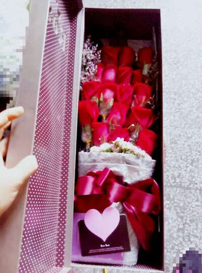 3朵红粉玫瑰鲜花花束礼盒鲜花速递北京深圳广