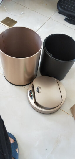 佳帮手 自动感应智能垃圾桶家用带盖大号厨房卫生间卧室客厅不锈钢分类防水垃圾筒 智能+触碰感应垃圾桶-10L 晒单图