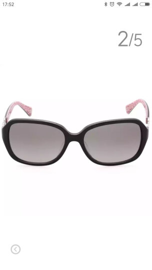 COACH 蔻驰 女款黑色镜框浅灰色渐变镜片眼镜太阳镜 HC 8019A 503411 58mm 晒单图