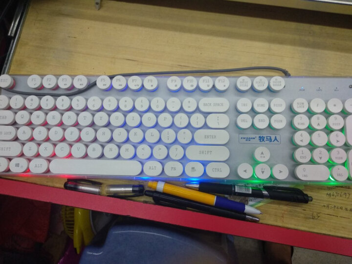 前行者GX30Z真机械手感游戏键盘鼠标套装有线静音薄膜键鼠台式电脑网吧笔记本办公背光USB外接外设 白蓝拼色【白光】 晒单图