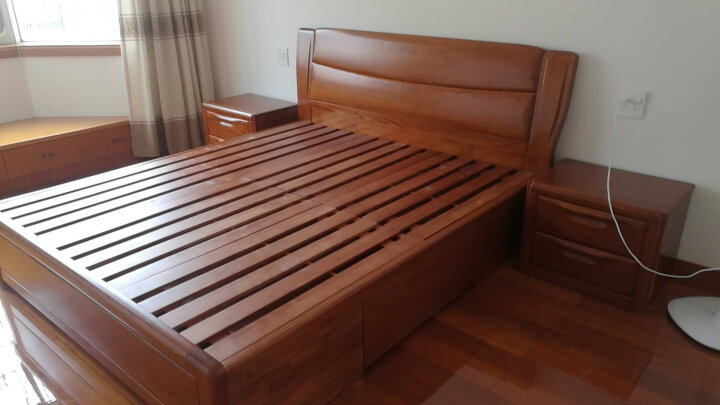 光明家具 床头柜实木储物柜收纳红橡木1471-60 床头柜 晒单图