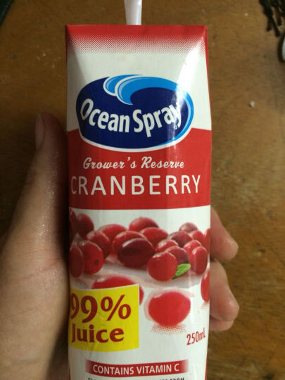 台湾进口 优鲜沛Ocean Spray  果农精选 百分之九十九 原味蔓越莓复合果汁 250ml * 6瓶 晒单图