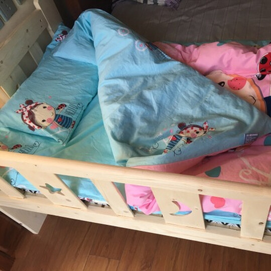 艺被儿童被子幼儿园被褥被套小孩午睡小学生午托套被幼儿园三件套棉花冬被被子母被三件套全棉被子 快乐星球-蓝(可定做床褥尺寸) 三件套+子母被(1+2斤)+枕头+床垫(1.5斤) 晒单图