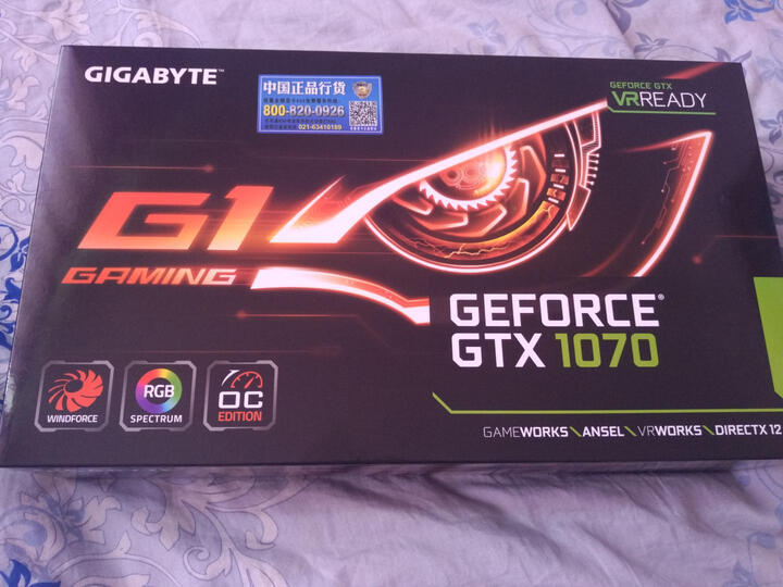技嘉(GIGABYTE)GeForce GTX 1070 G1 GAMING 1594-1784MHz/8008MHz 8G/256bit绝地求生/吃鸡显卡 晒单图