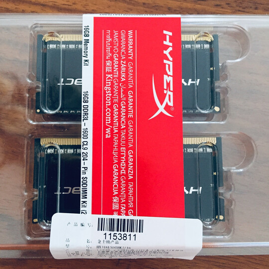 金士顿(Kingston) DDR3 1600 16GB(8G×2)套装 笔记本内存 骇客神条 Impact系列 低电压版 晒单图