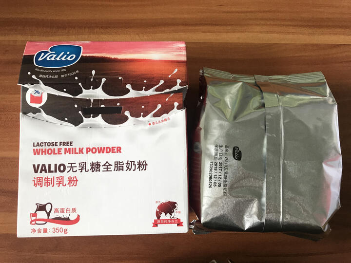 芬兰原装进口 蔚优Valio无乳糖全脂奶粉 儿童学生白领成人中老年人零乳糖易吸收高蛋白高钙 盒装350g 晒单图