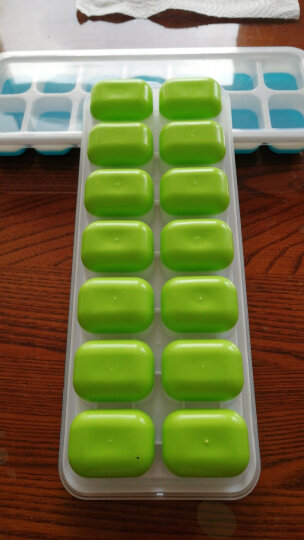 HAIXIN 冰格 冰块模具 硅胶带盖冰块制冰盒2只装 天蓝+绿色 2个装 晒单图