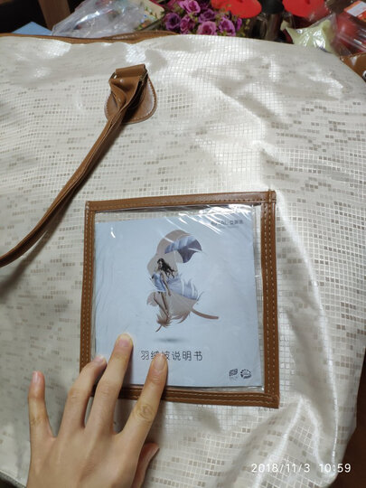 ERAL/艾莱依家纺 95%白鹅绒被芯 全棉80支贡缎羽绒被 单双人加厚保暖冬被被子 春秋被 加厚冬被-玫瑰粉色 150*210cm 晒单图