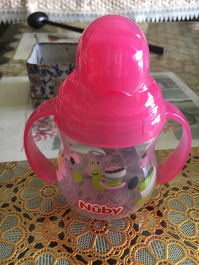 努比(Nuby)儿童学饮杯 婴儿水杯含重力球 硅胶鸭嘴杯防呛防胀气270ml 颜色随机 美国品牌 晒单图