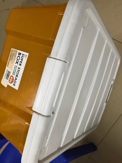 爱丽思IRIS 塑料收纳箱整理箱大号彩色透明衣物收纳箱环保储物箱白/透明橙SSB-40 晒单图
