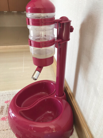 华元宠具（hoopet）狗狗饮水器挂式喝水器猫碗自动喂水器泰迪小狗立式水壶宠物猫咪小型犬自动饮水机 饮水器双碗（带吸盘）黄 杆式组合升降 晒单图