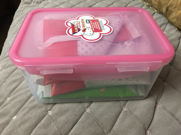 乐扣乐扣(LOCK&LOCK)HELLO KITTY系列密封型塑料保鲜盒容器储物盒1.1L HPL815D-KT粉色 晒单图