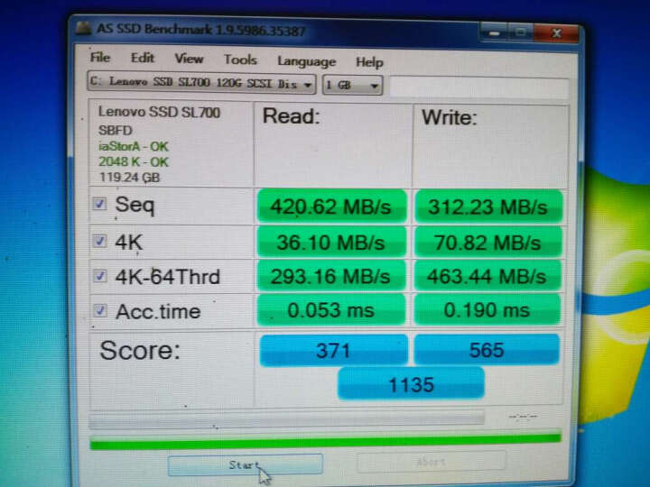 联想（Lenovo) 120GB SSD固态硬盘 SATA3.0接口 SL700固态宝系列 晒单图