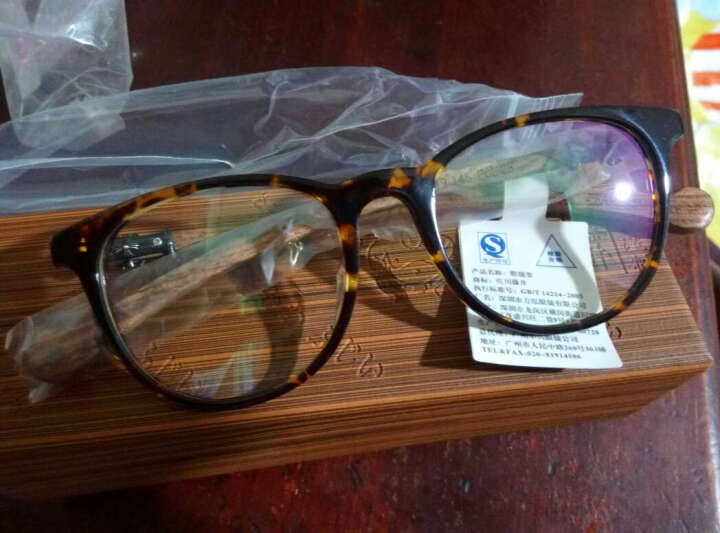 佐川藤井 眼镜 木质眼镜框架 复古手造 7479-28 玳瑁 晒单图