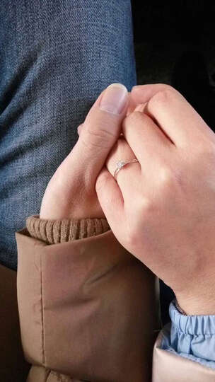 珂兰钻石戒指女群镶白18k金钻戒婚戒定制1-2克拉效果 倾城p 白18K金-90分效果H/SI 晒单图